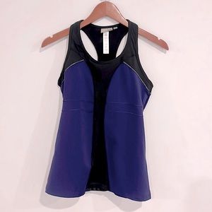 Athleta Turbocharge Black Purple Athletic Workout Tank Top